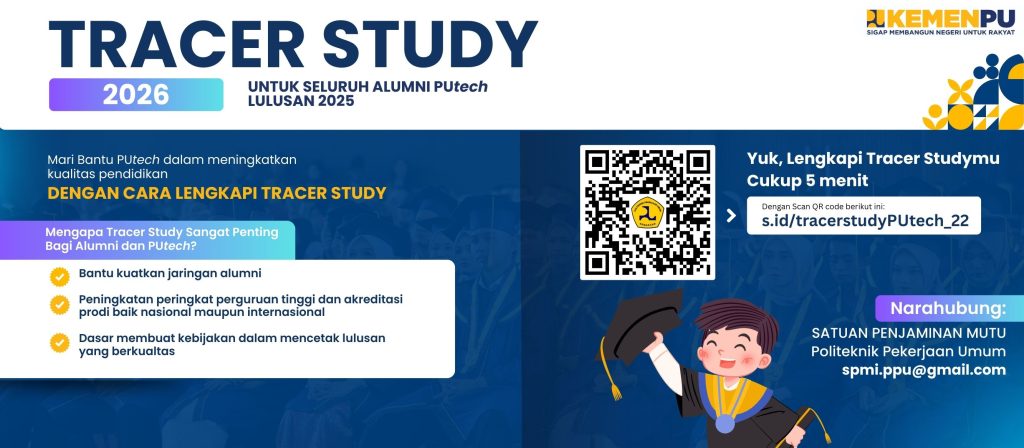 Poster ajakan pengisian Tracer Study Politeknik Pekerjaan Umum