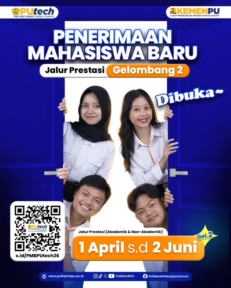 Jalur Prestasi Gelombang 2 Politeknik Pekerjaan Umum Telah Dibuka