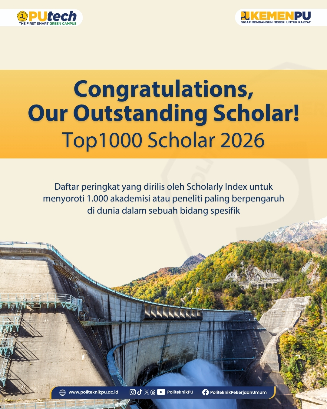 Akademisi PUtech Masuk Top 1000 Scholar Dunia Bidang Water and Land Management