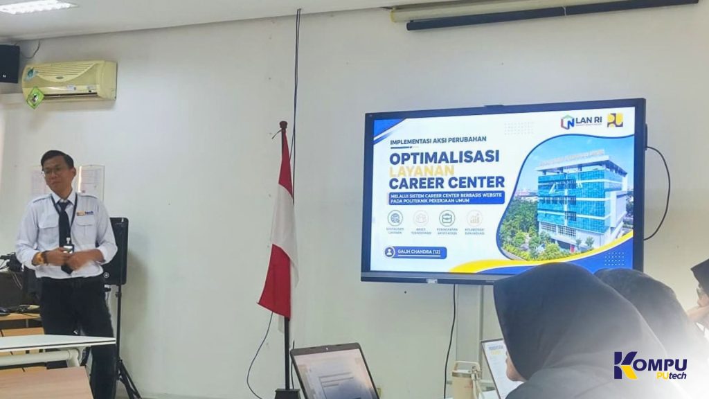 Galih Chandra saat mempresentasikan Aksi Perubahan Kinerja Organisasi dalam PKP Angkatan I Kementerian PU Tahun 2026. (Sumber: Pribadi)